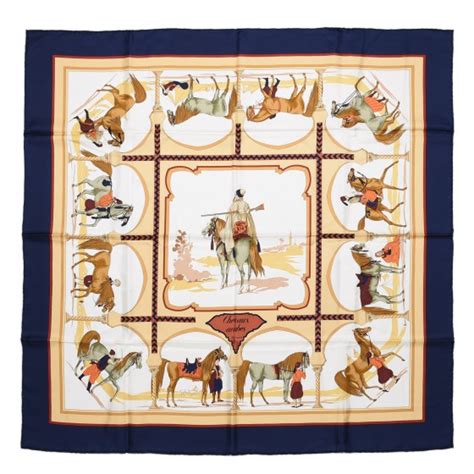 cheval arabe hermes|HERMES Silk Chevaux Arabes Scarf 90 267009 .